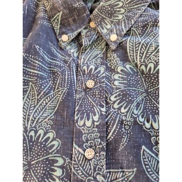 Reyn Sooper Men's Blue Floral Hawaiian Short-Sleeve Button-Up Shirt Size L - Picture 6 of 14